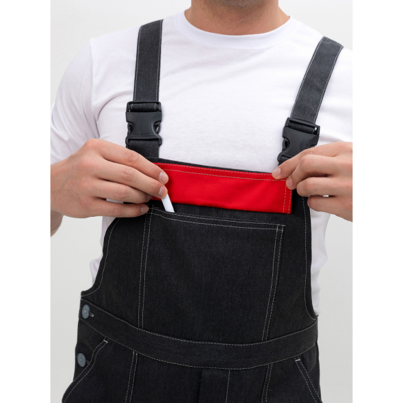 Мужской летний костюм "Инженер" куртка + полукомбинезон серый