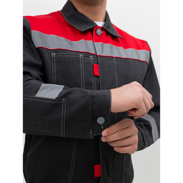 Мужской летний костюм "Инженер" куртка + полукомбинезон серый