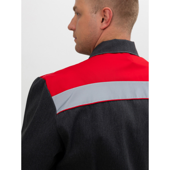 Мужской летний костюм "Инженер" куртка + полукомбинезон серый